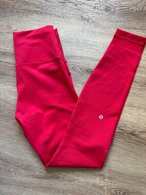 Lululemon no line Wunder train size 6 Oxford red leggings